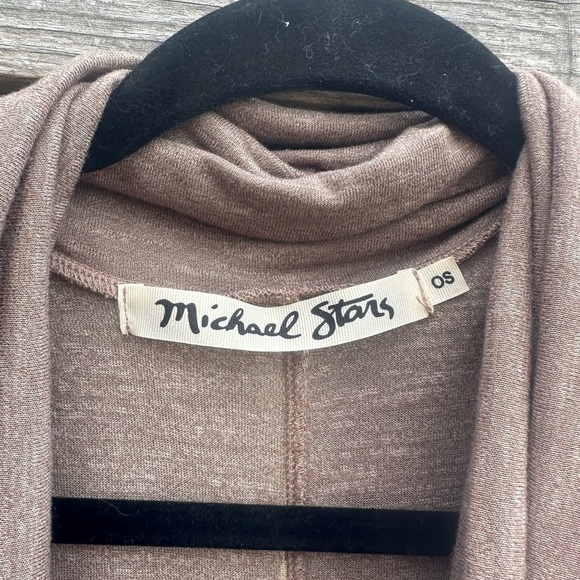 Michael Stars Oversized Cowl Neck Loose Fit Slub Knit Brown Thin Sweater Top - Picture 6 of 10